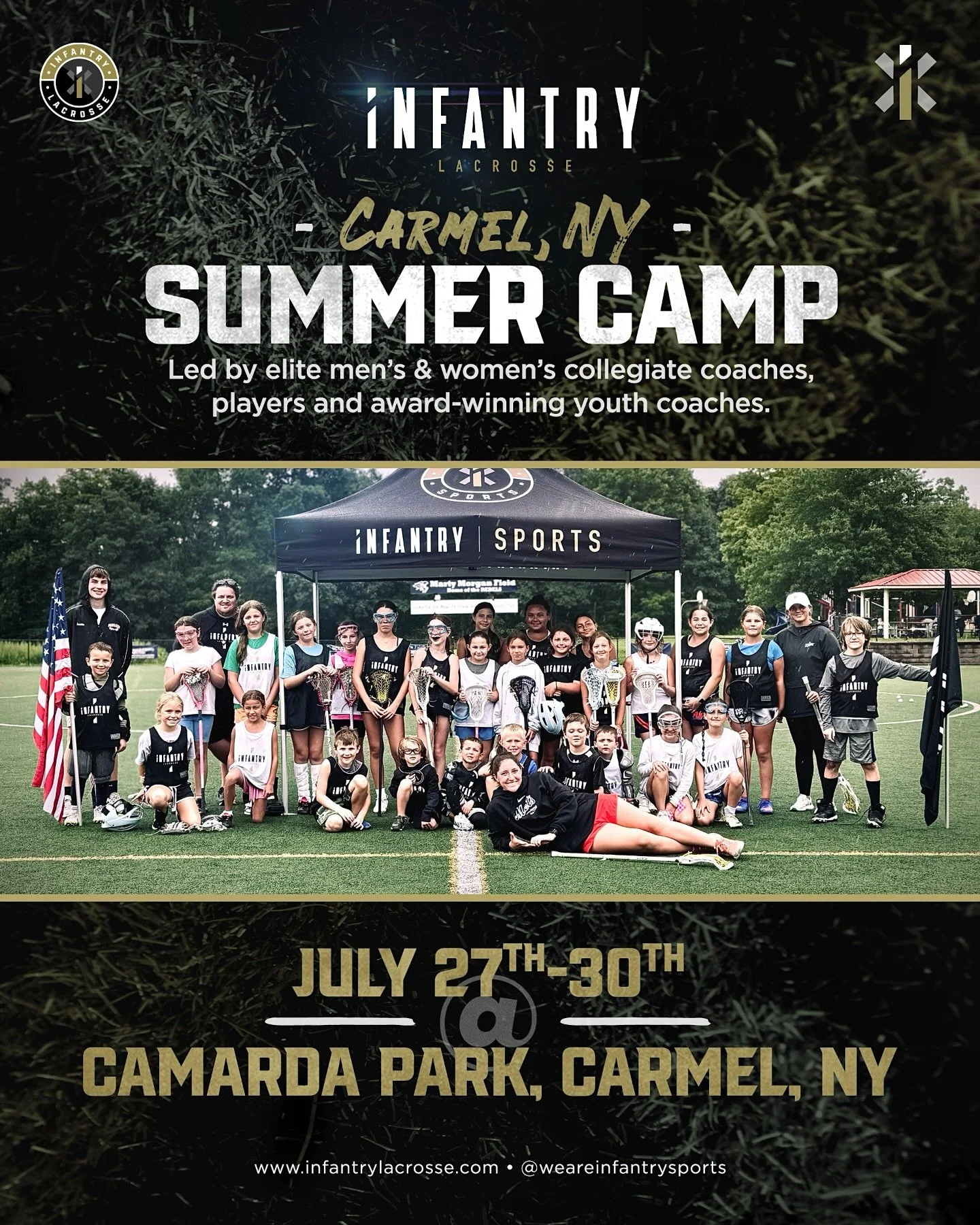 Join us July 27&ndash;30 at Camarda Park for four days of fun, skill development, and high-energy lacrosse training with Infantry Lacrosse. This camp is designed for boys and girls of all skill levels who want to learn the game, build confidence, and