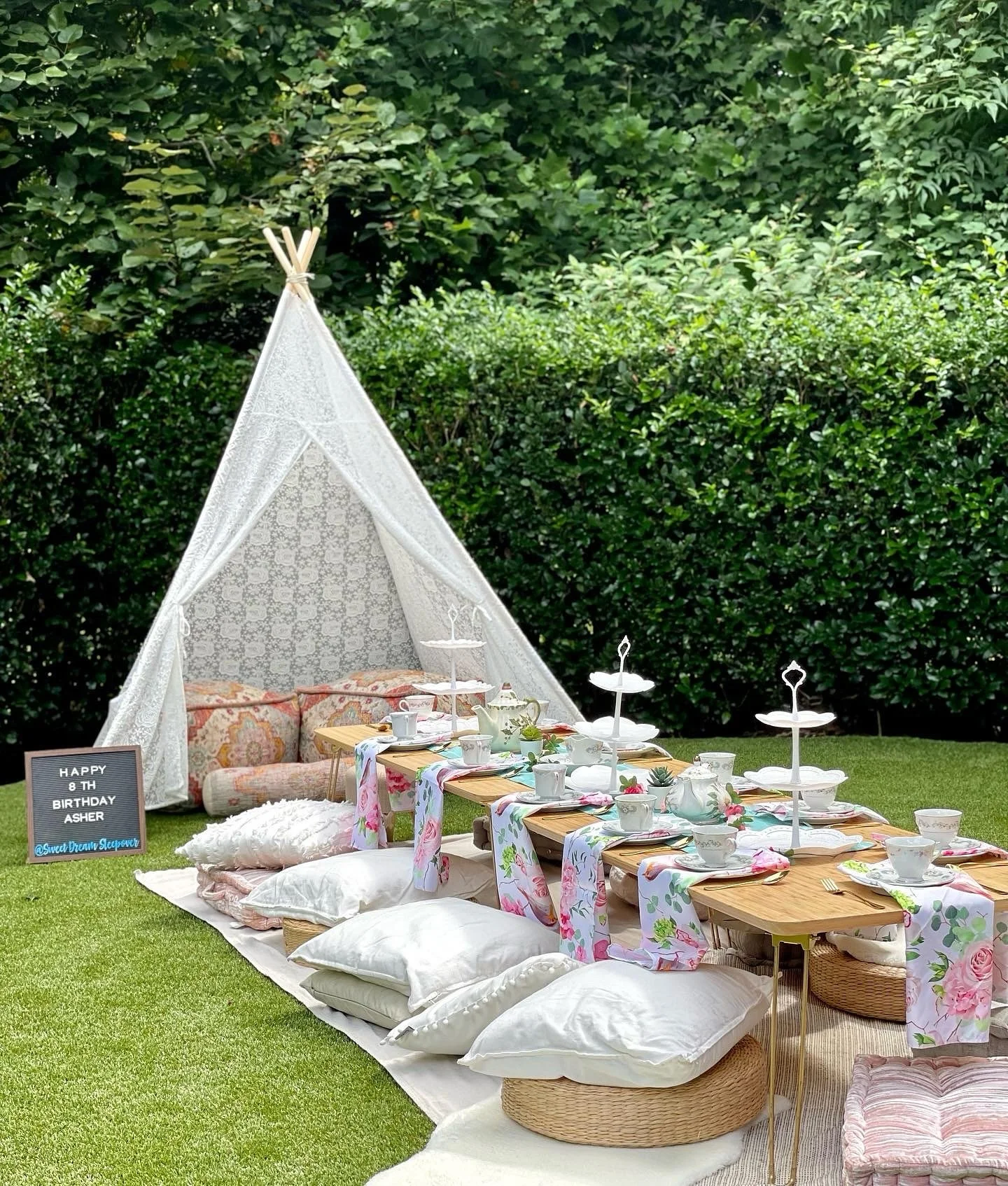 Dreamy picnic style tea party
