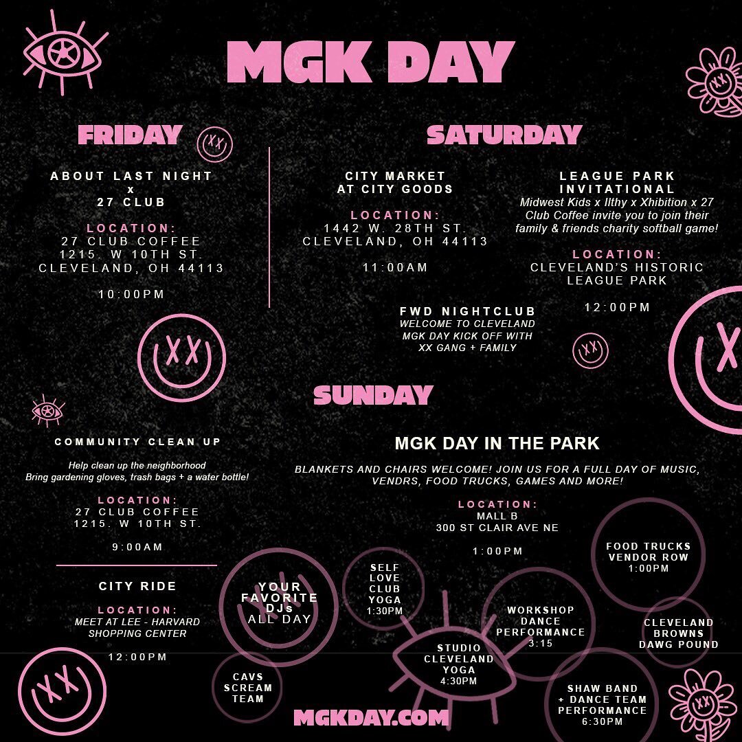 See you this weekend!!! #CLEVELAND #MGKDAY