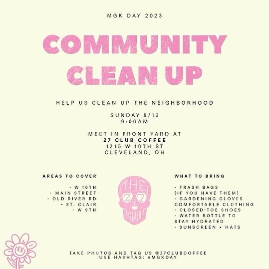 Let&rsquo;s clean our Land! Join us at  9AM at @27clubcoffee (front yard) to help make our city a better place. 🥹

Take photos and tag us at #mgkday and select people will get special prizes 😈