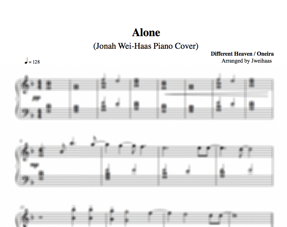 Alone (Piano Cover Transcription)