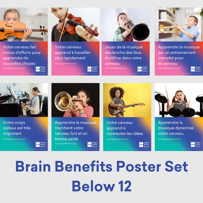 French Translated - Below 12 Brain Benefits Poster Set