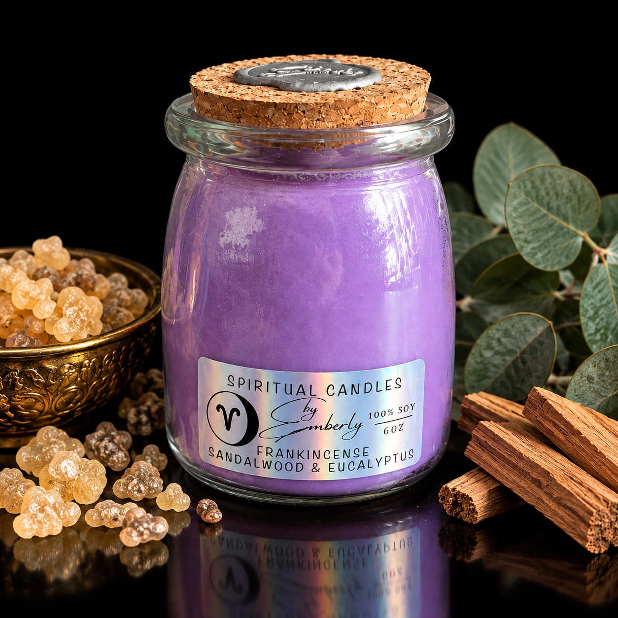 Aries Waxing Gibbous Moon - Purple Candle