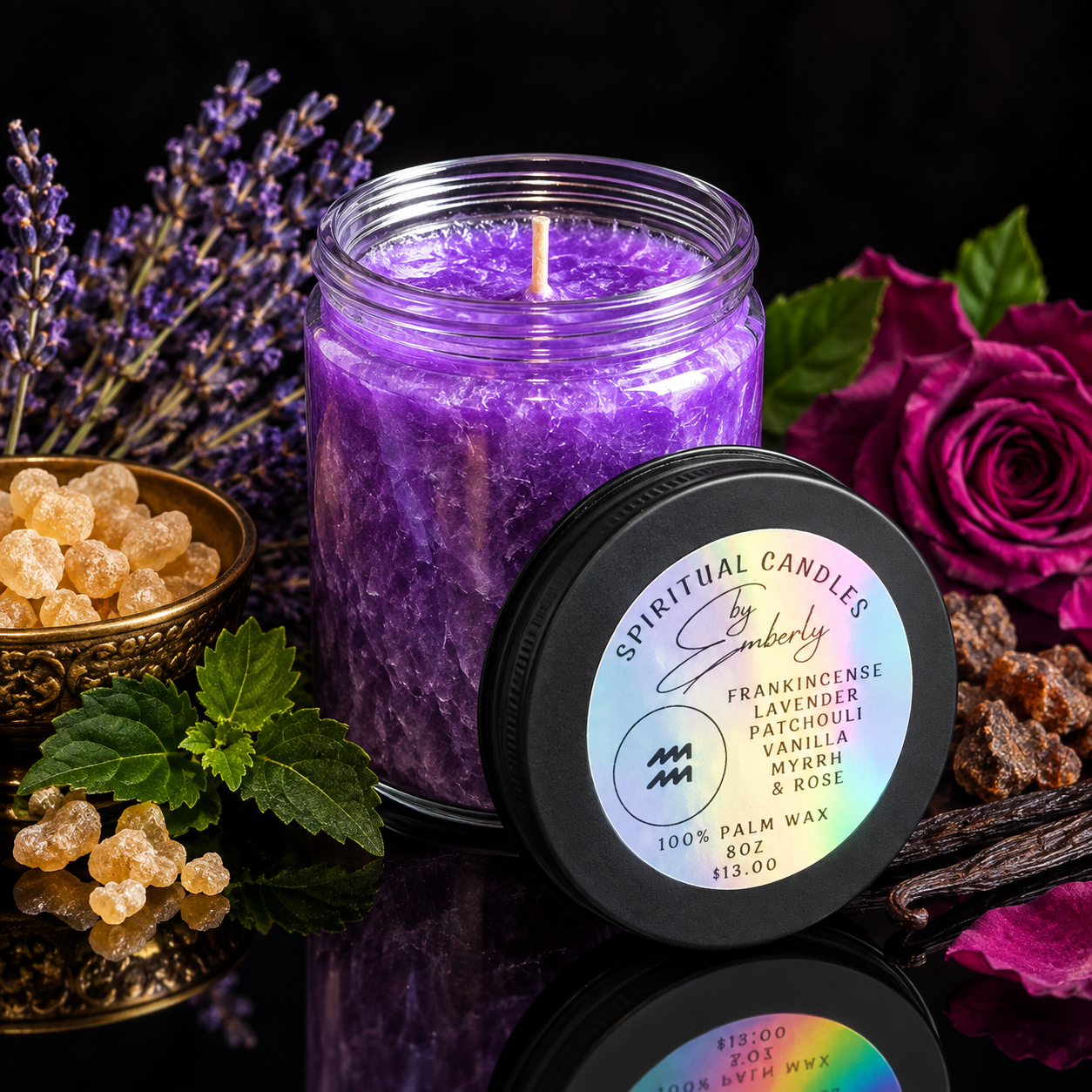 Aquarius Full Moon - Purple Candle