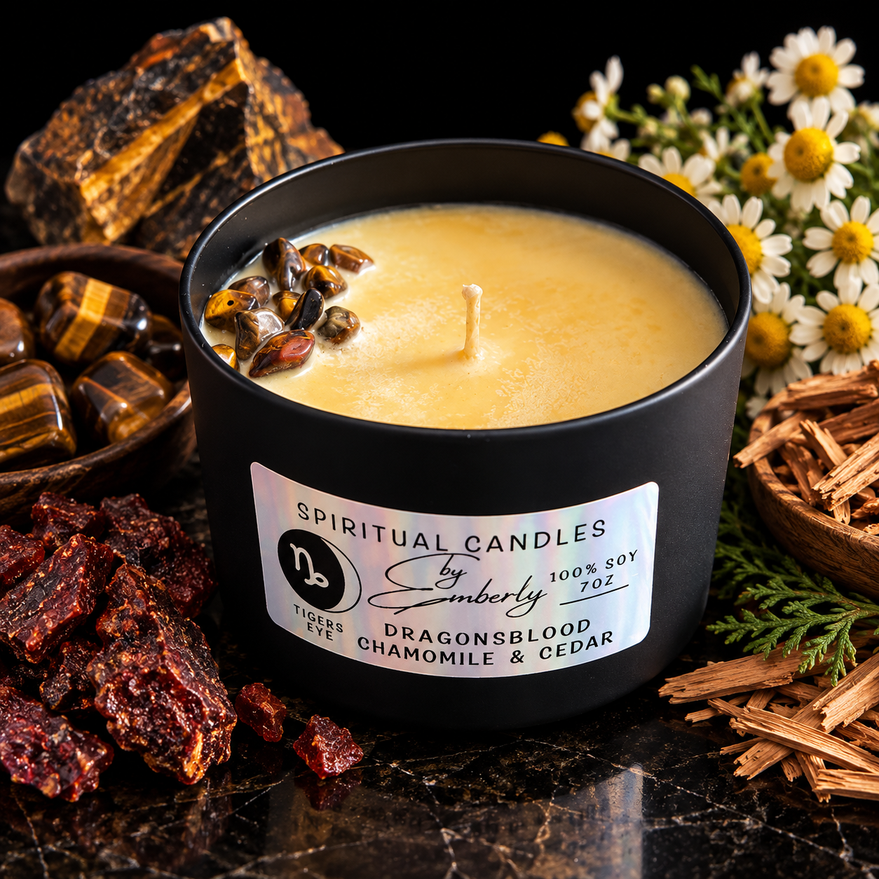 Capricorn Waxing Crescent Moon - Yellow Candle