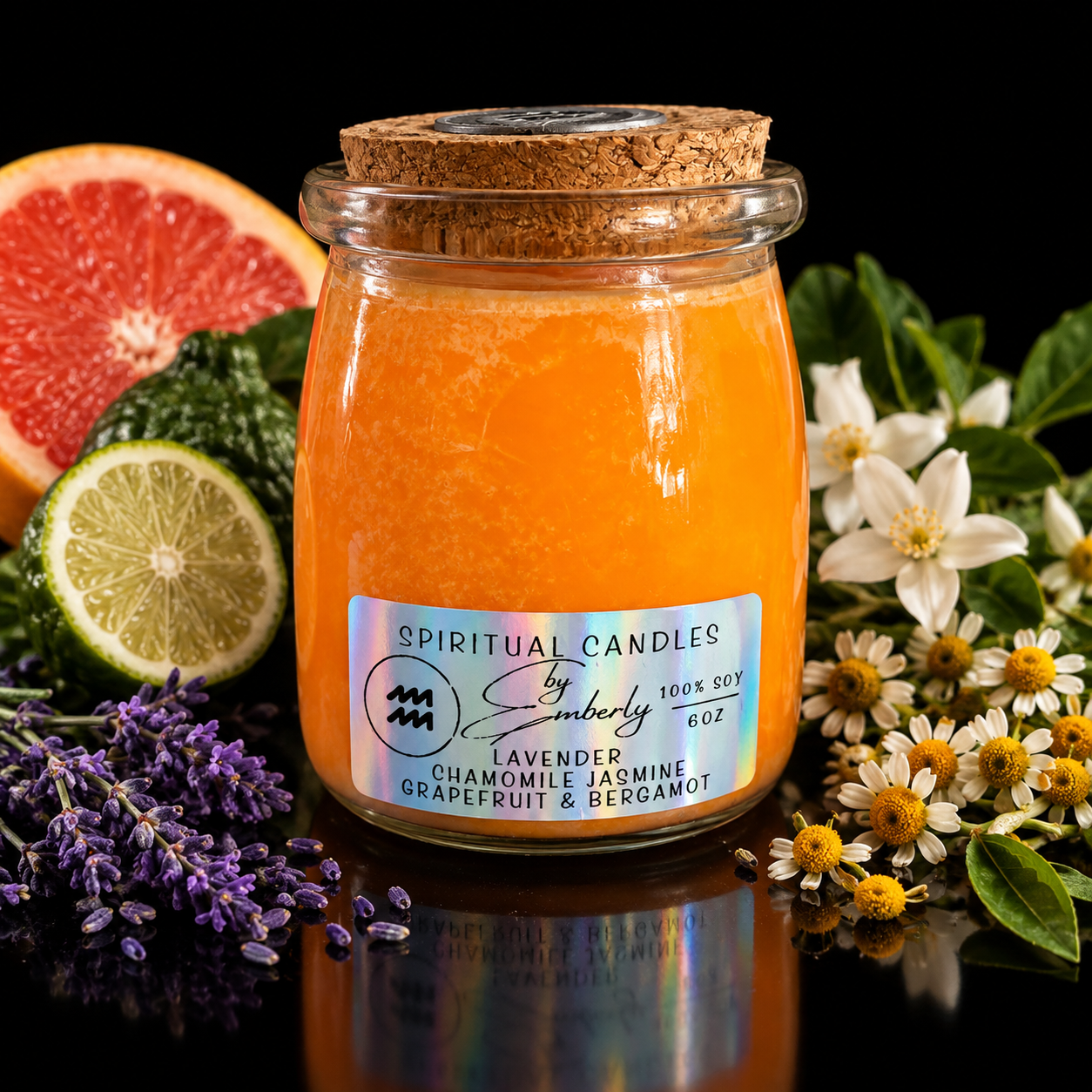 Full Moon in Aquarius - Orange Candle