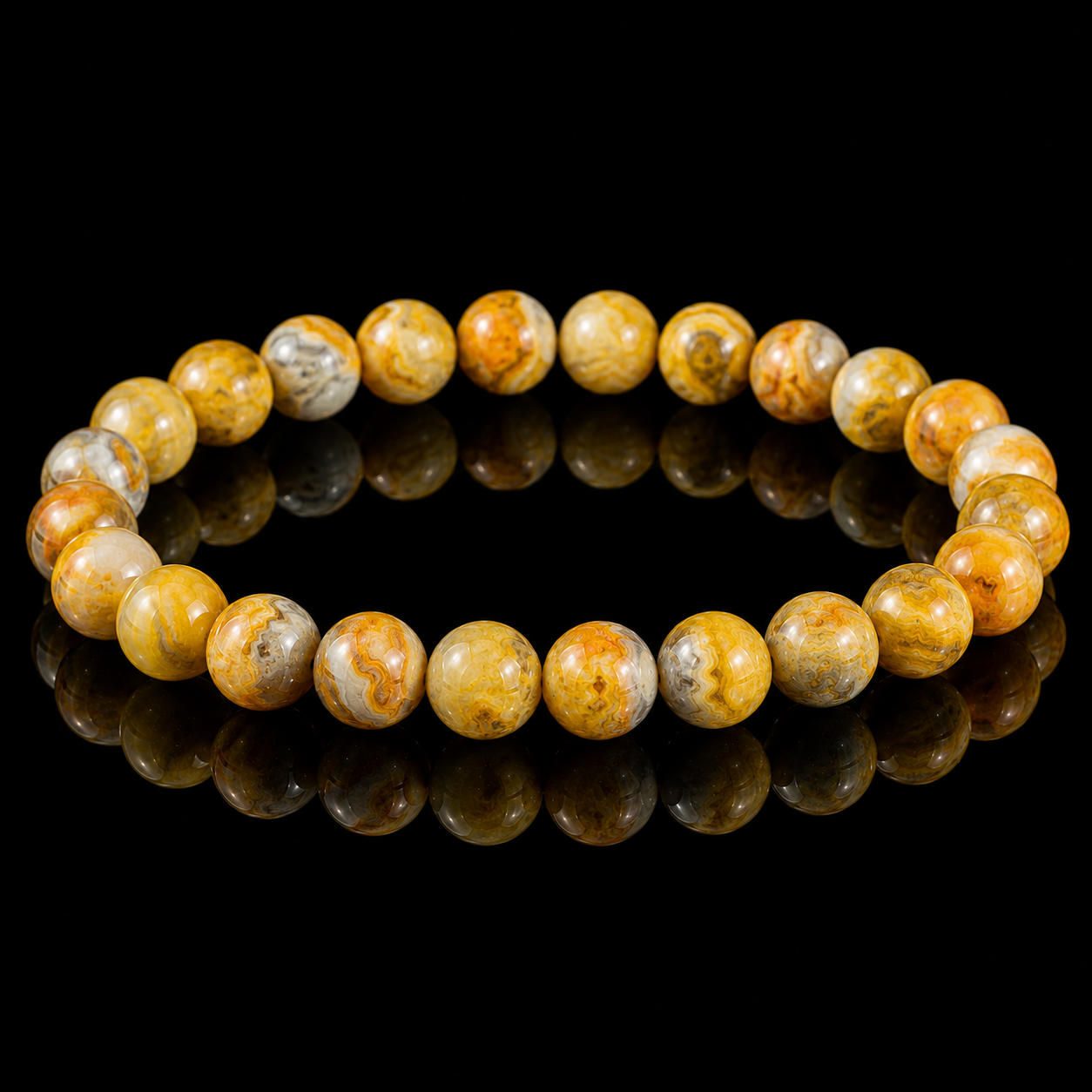 Yellow Crazy Lace Agate Bracelet