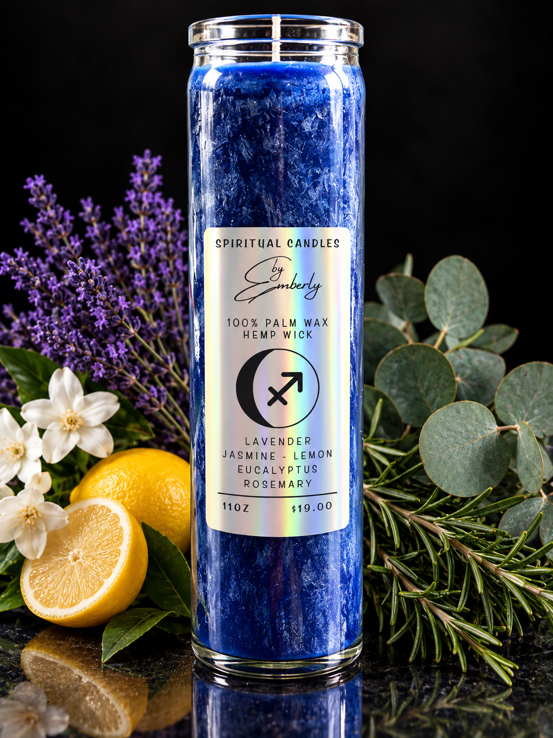 Sagittarius Waxing Gibbous Moon - Blue Candle