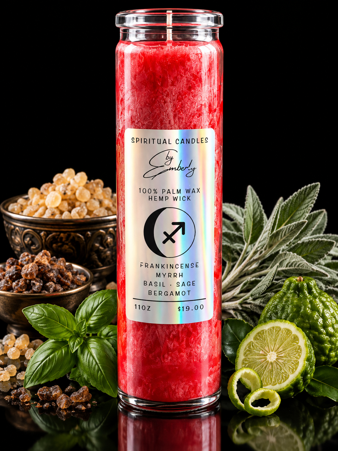 Sagittarius Waxing Gibbous Moon - Red Candle