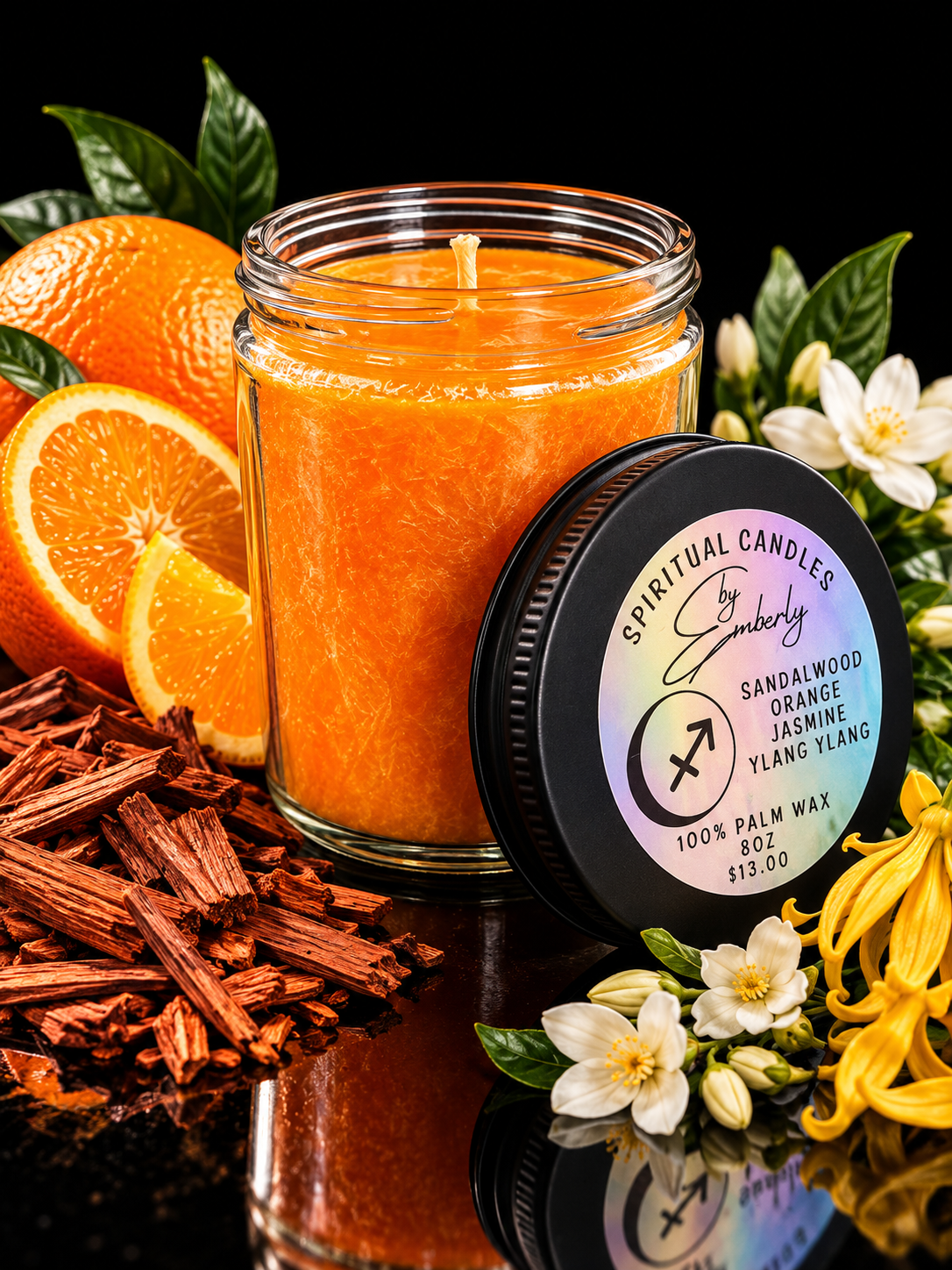 Sagittarius Waxing Gibbous Moon - Orange Candle