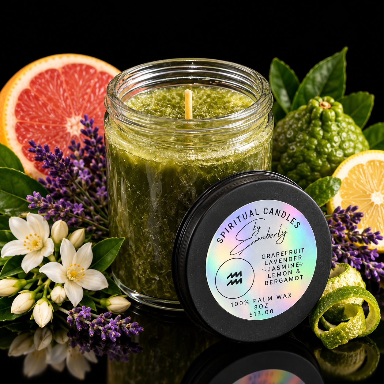 Aquarius Full Moon - Green Candle