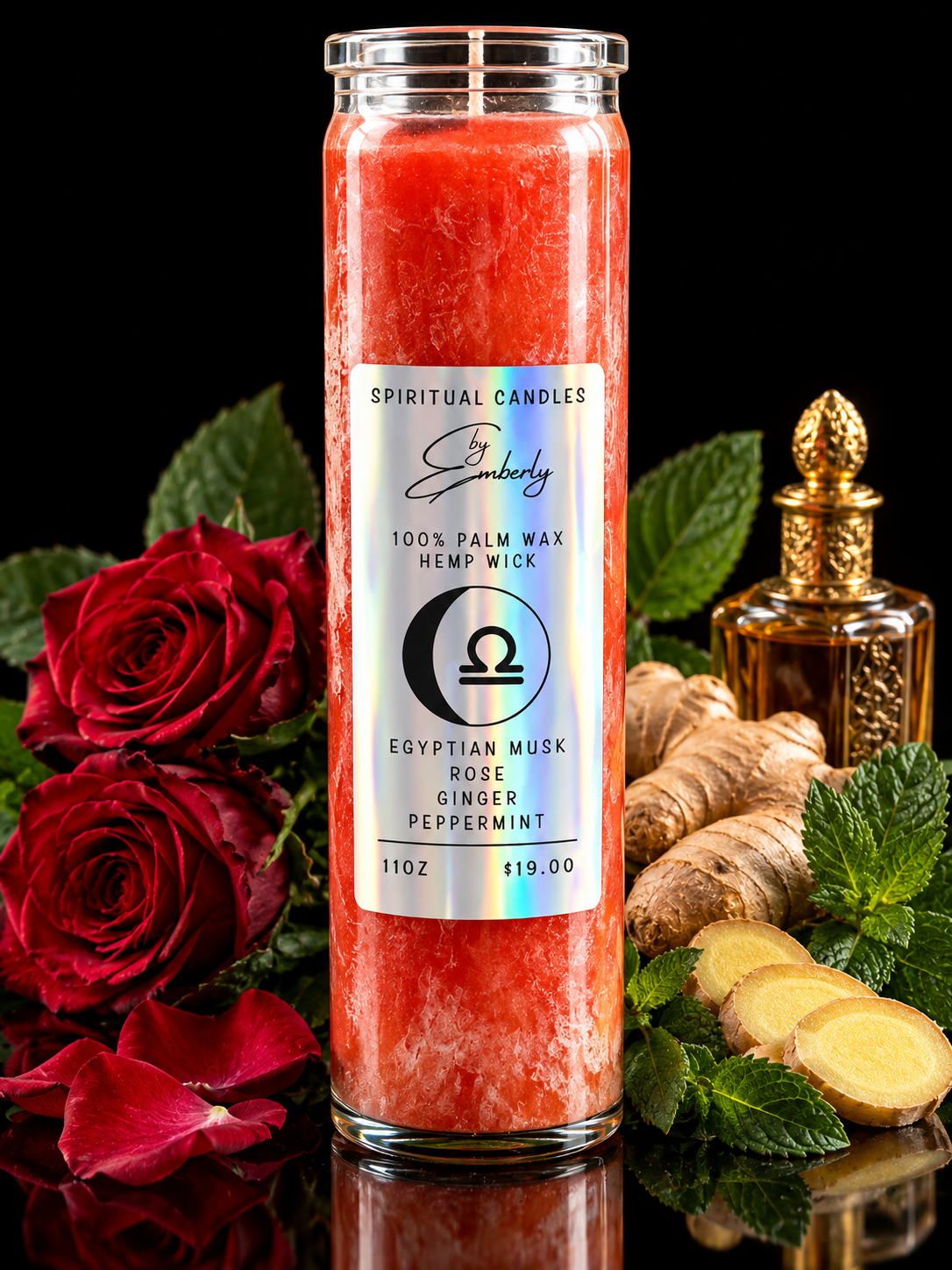 Libra Waxing Gibbous Moon - Rose Gold Candle