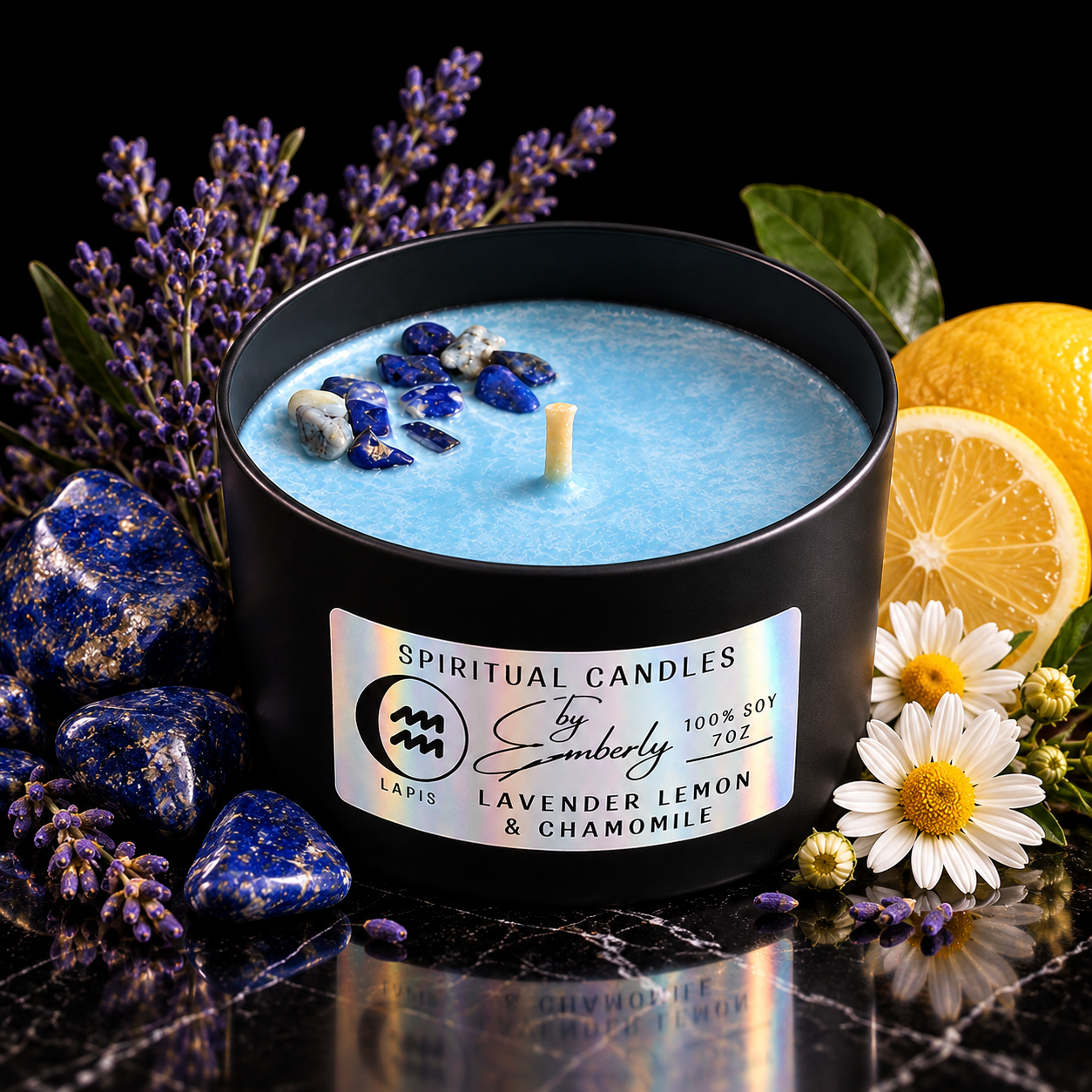 Aquarius Waxing Gibbous Moon - Blue Candle