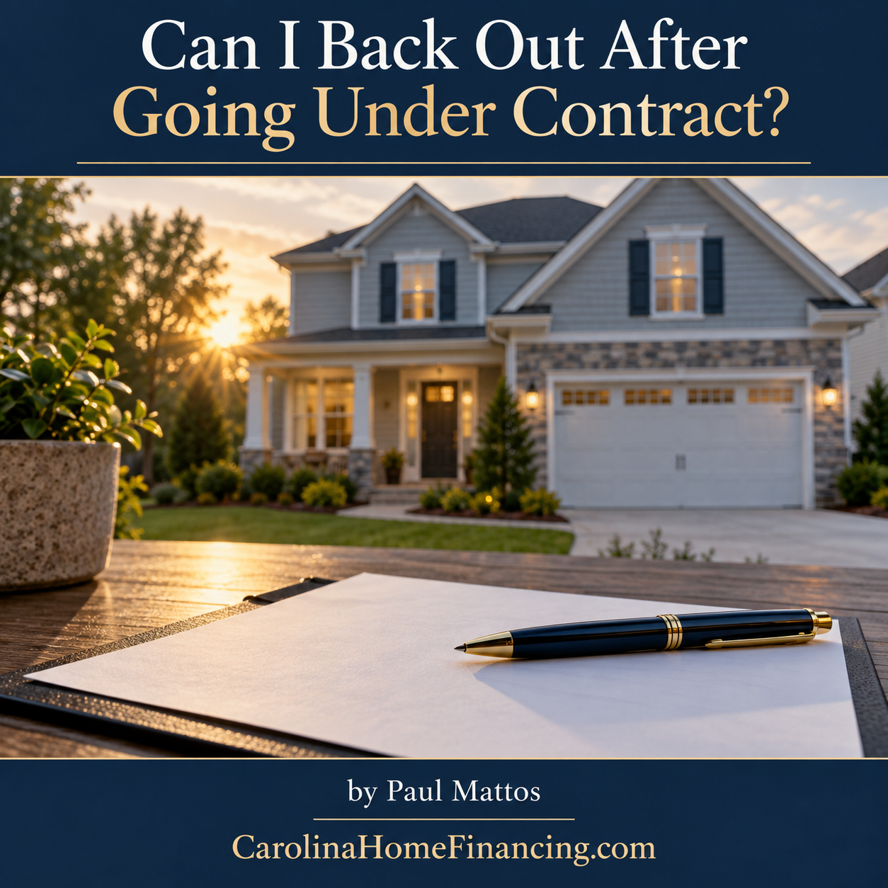 Can I Back Out After Going Under Contract?