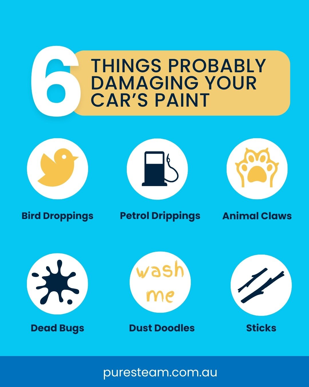 Is it time to think about your poor car suffering from these paint hazards? 🚗⁠
⁠
Bird droppings, animal claws, petrol drips, dirt doodles, bugs, and tree debris can wreak havoc on your car's paint 🐦🐾 ⁠
⁠
To protect your paint finish, it is really 