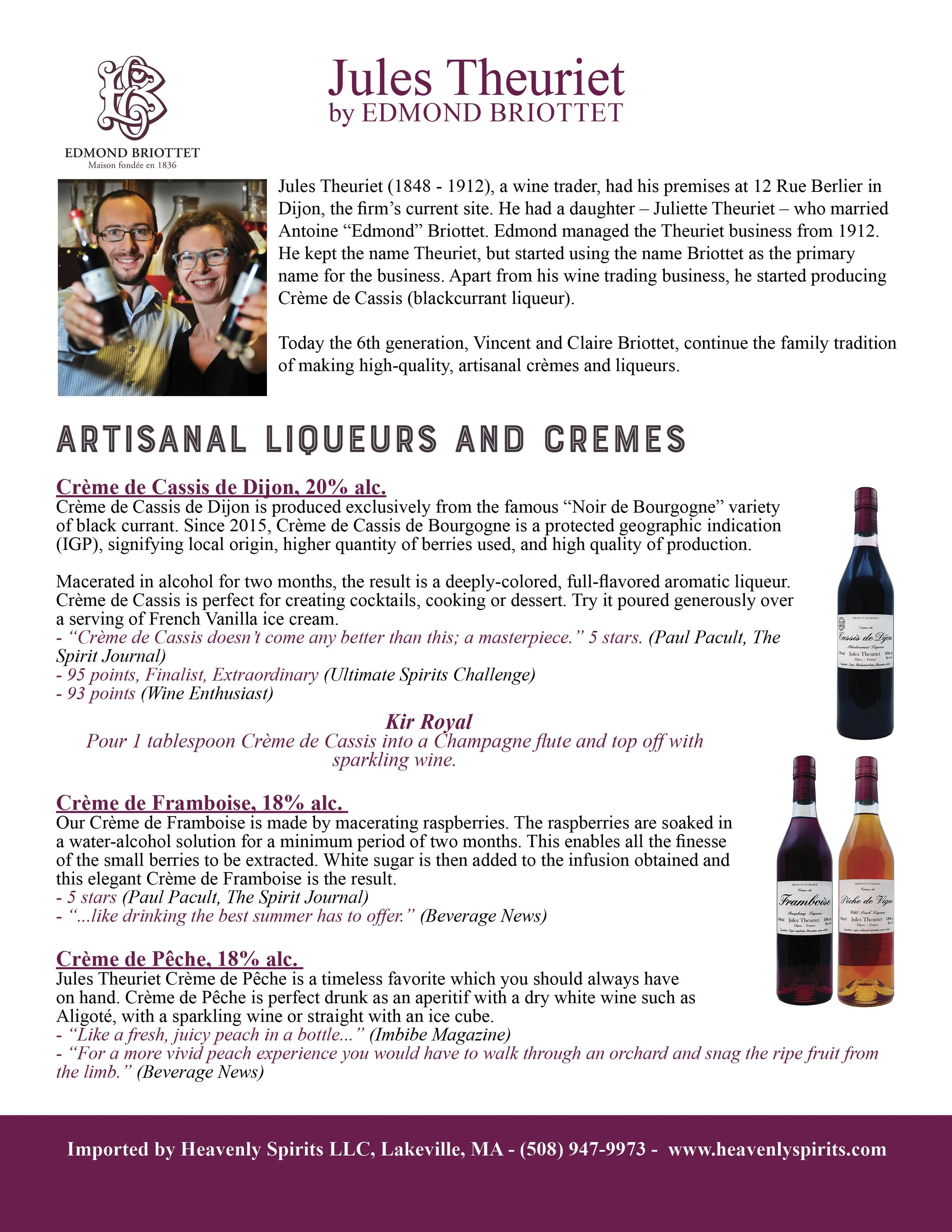 Jules Theuriet Info Sheet (double sided)