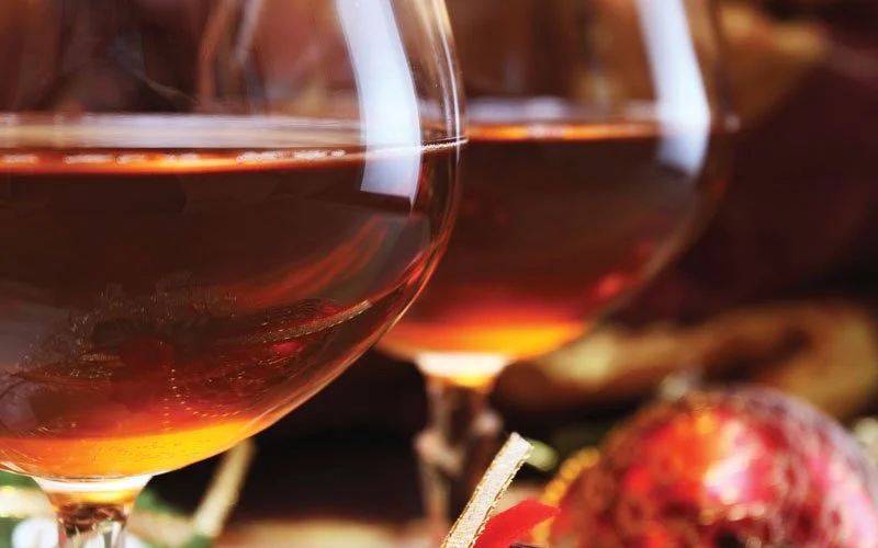 Close up on two brandy snifters