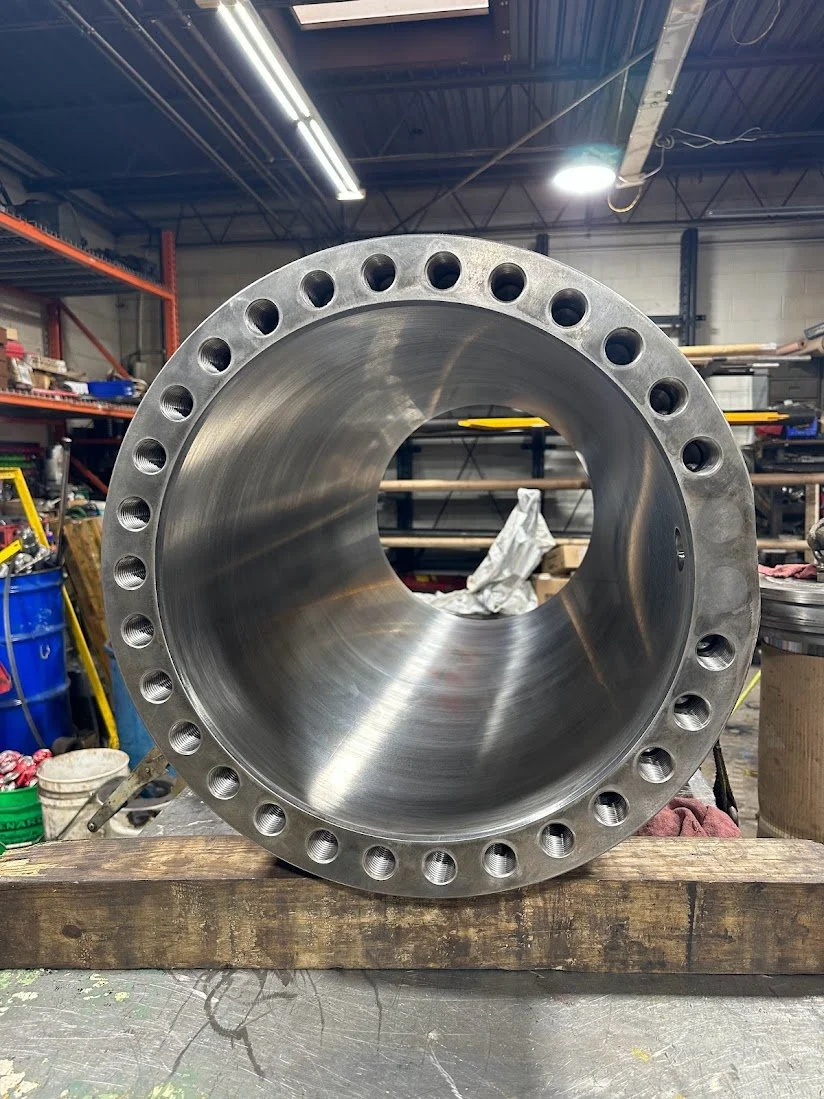 Machined cylinder flange
