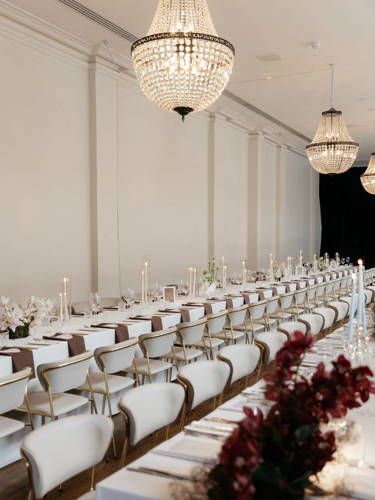 Sophia Arcade stands beautifully on its own.
With long tables, glowing candles and draping, the space shifts from grand to inviting, an intimate setting tucked into the bustle of Prahran.

Getting married here? Let&rsquo;s chat! 
⠀⠀⠀⠀⠀⠀⠀⠀⠀
Catering &