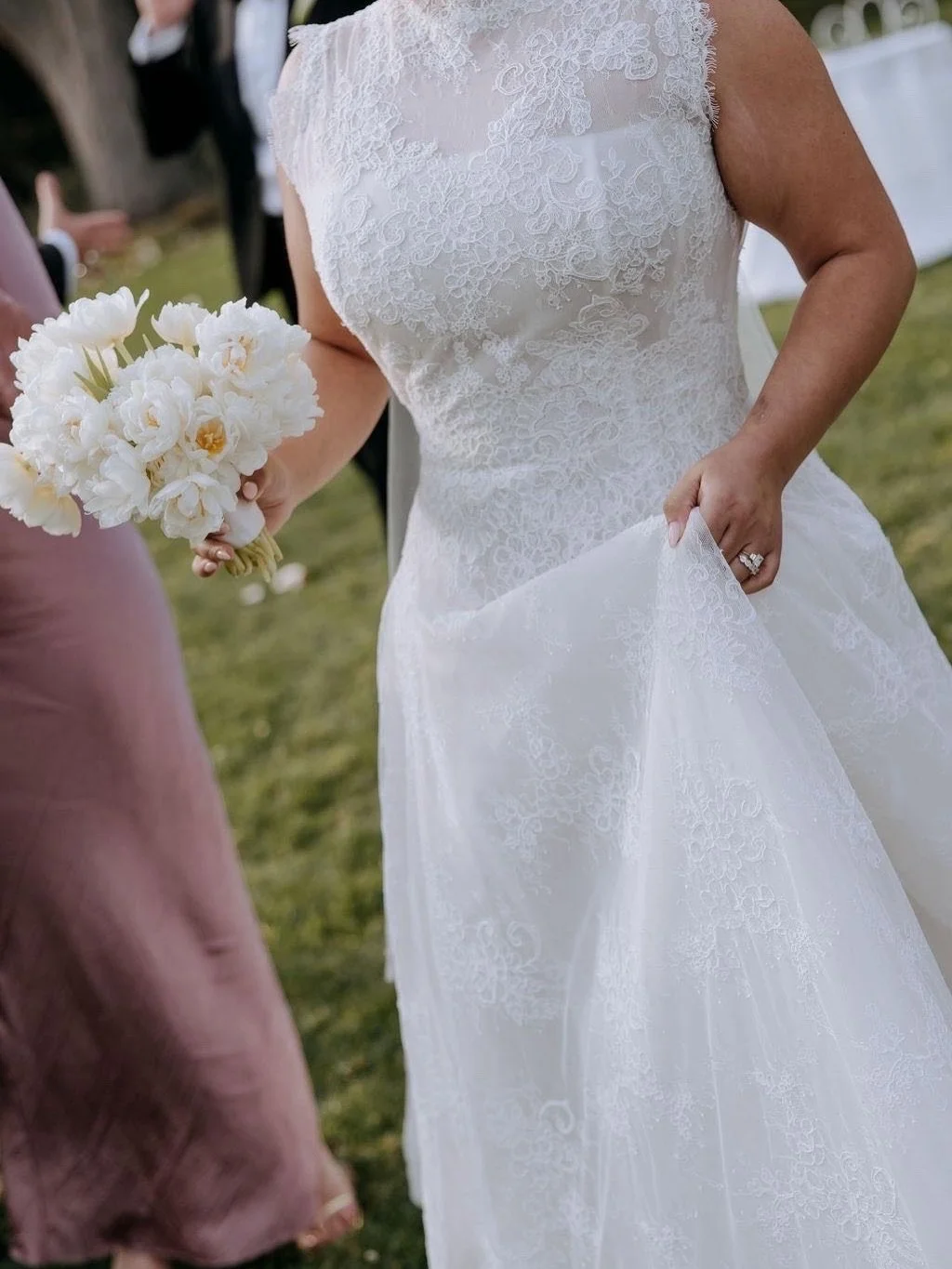 Lace is back.
⠀⠀⠀⠀⠀⠀⠀⠀⠀
The high neck, the intricate detail, the way it moves. This gown stopped us at the ceremony and we haven&rsquo;t stopped thinking about it since.
⠀⠀⠀⠀⠀⠀⠀⠀⠀
Xenia &amp; Monty 
⠀⠀⠀⠀⠀⠀⠀⠀⠀
Planning, Styling &amp; Coordination @who