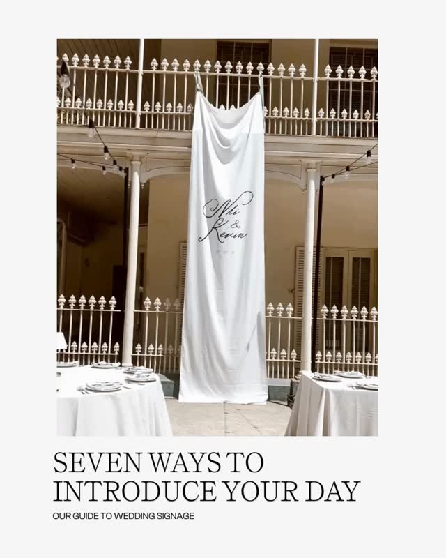 Signage is one of the first things your guests see and one of the most over-looked styling decisions when couples are planning.

Done well, it sets the tone before anyone has even sat down. 

Seven approaches we keep coming back to at WLL. Each one d
