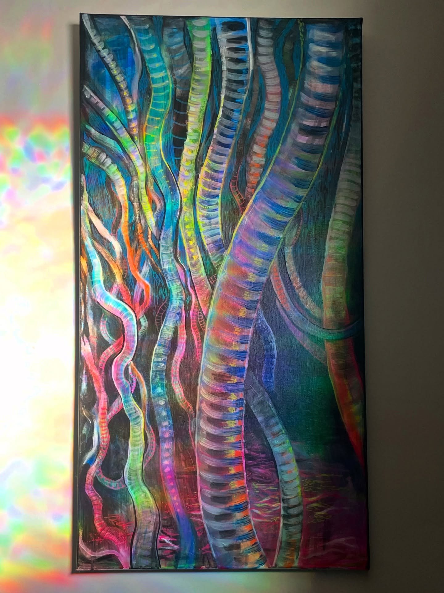 I&rsquo;ve been staring at this one for awhile. There&rsquo;s quiet enjoyment in letting my eyes scan a dark corner, like the basement of an old mall or unknown location of an unsettling dream. Tracing where dusty cables go up and out. When a body is