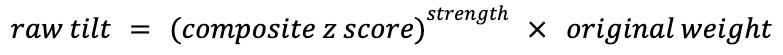 Formula for raw tilt of all other factors