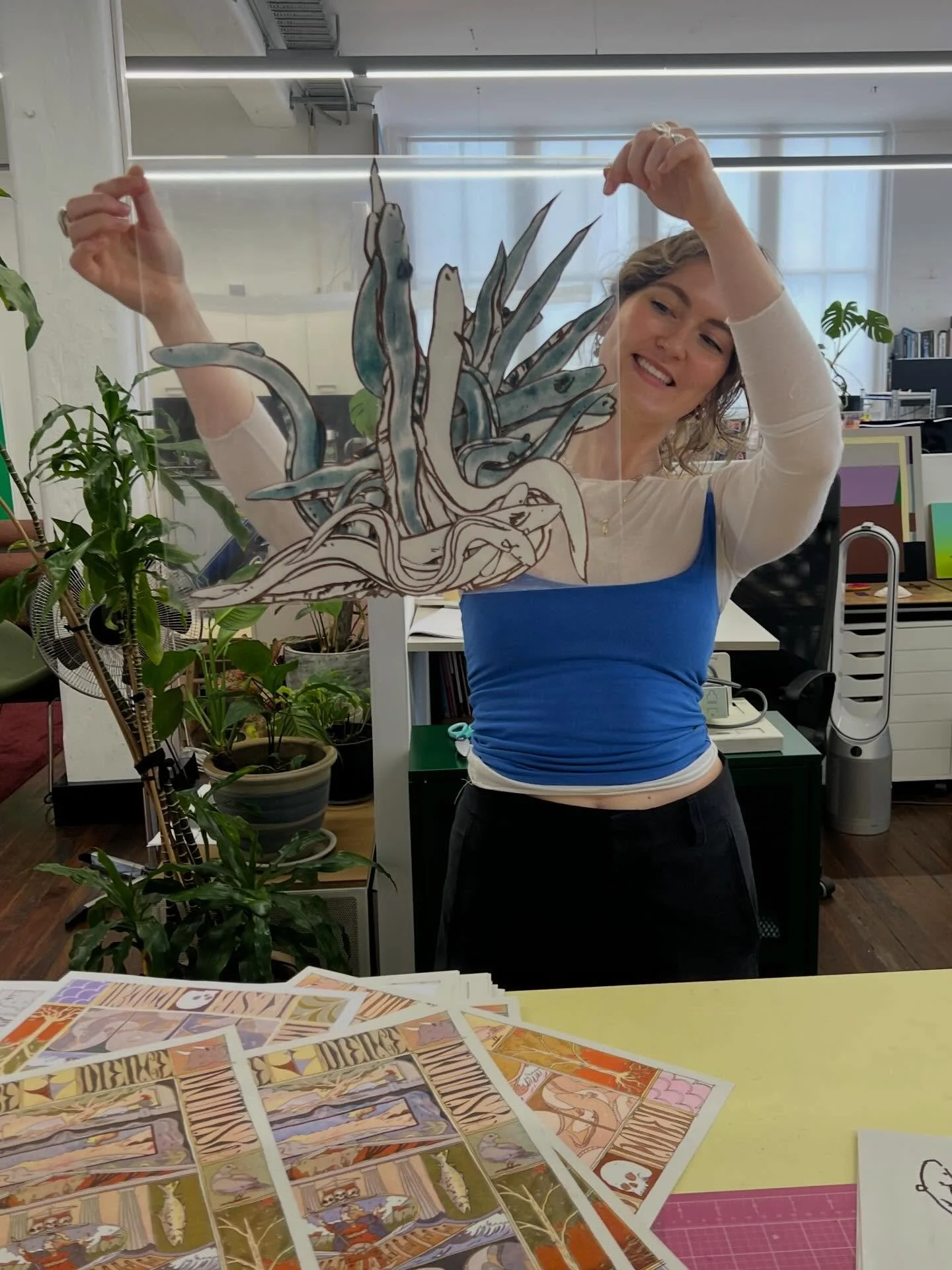Me and @pinchpress spent days printing eels and prints and workshop zines for @ldnclimatestorybank and I wouldn&rsquo;t have it any other way! Can&rsquo;t wait to showcase &lsquo;Disobedience, Myths &amp; Hauntings&rsquo; with my gorgeous friends @ni