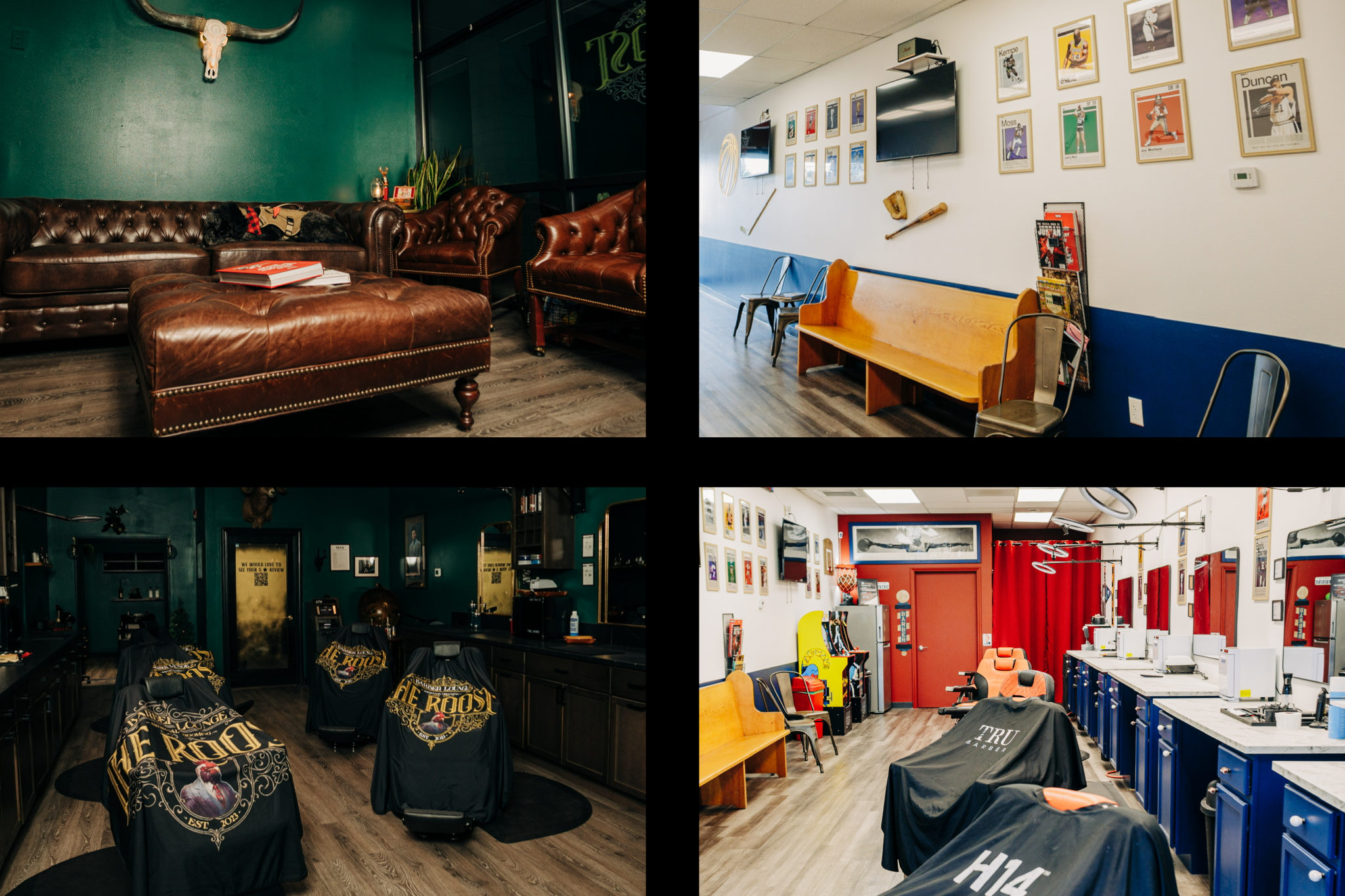 Interior of The Roost Barber Lounge in Bend Oregon men’s barbershop