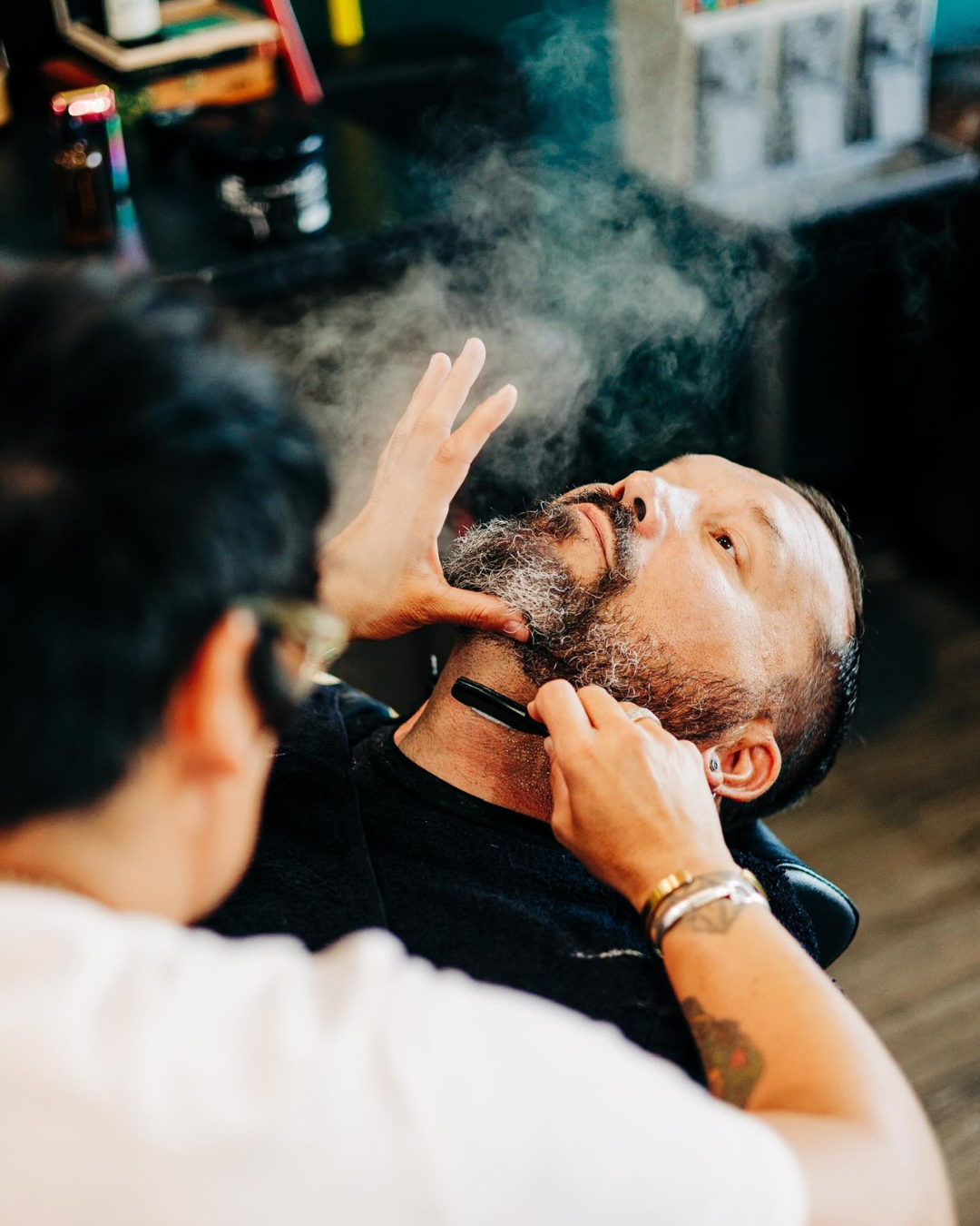 Professional beard trim and shaping at The Roost Barber Co Bend Oregon