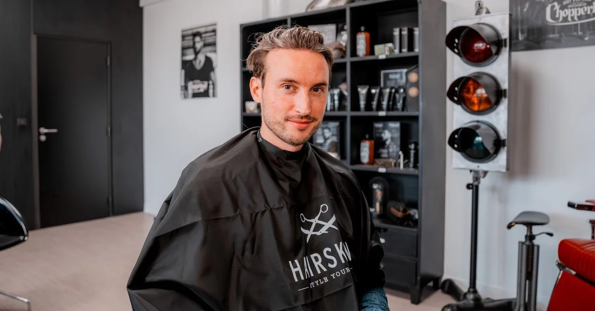 Roost Barber Co customer receiving a Hair Skeen non-surgical hair replacement in Bend, OR