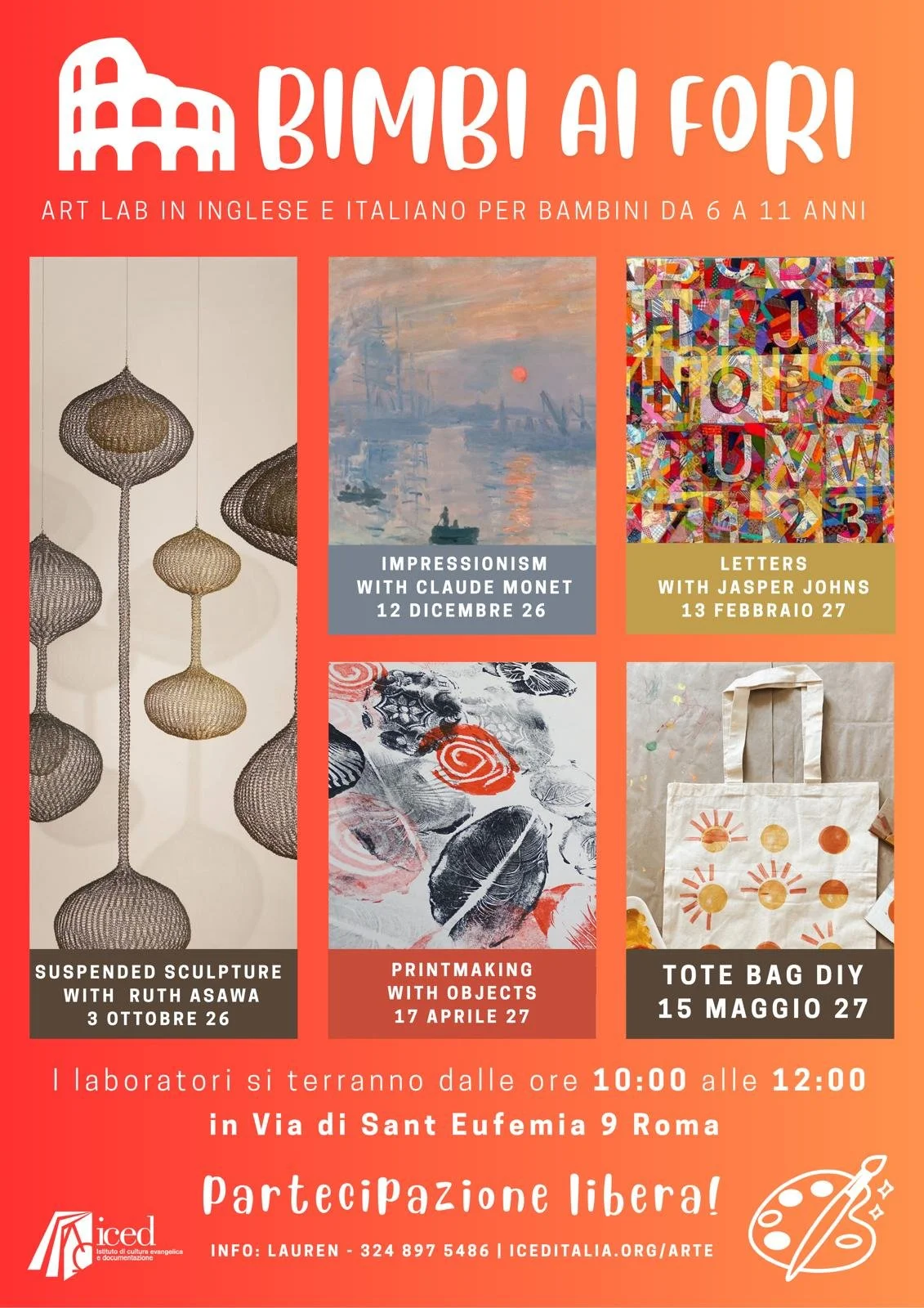 Art lab in inglese e italiano per bambini dai 6 agli 11 anni