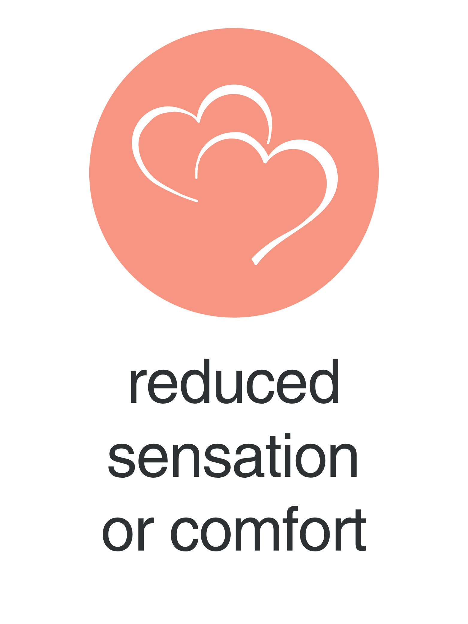 Icon representing reduced sensation or comfort