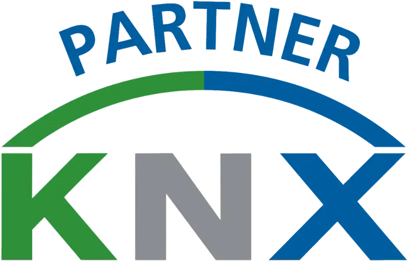Das Logo zeigt das Wort 'PARTNER' in blauer Schrift über einem Design mit den großen Buchstaben K, N und X in Grün, Grau und Blau, verbunden durch geschwungene Linien.