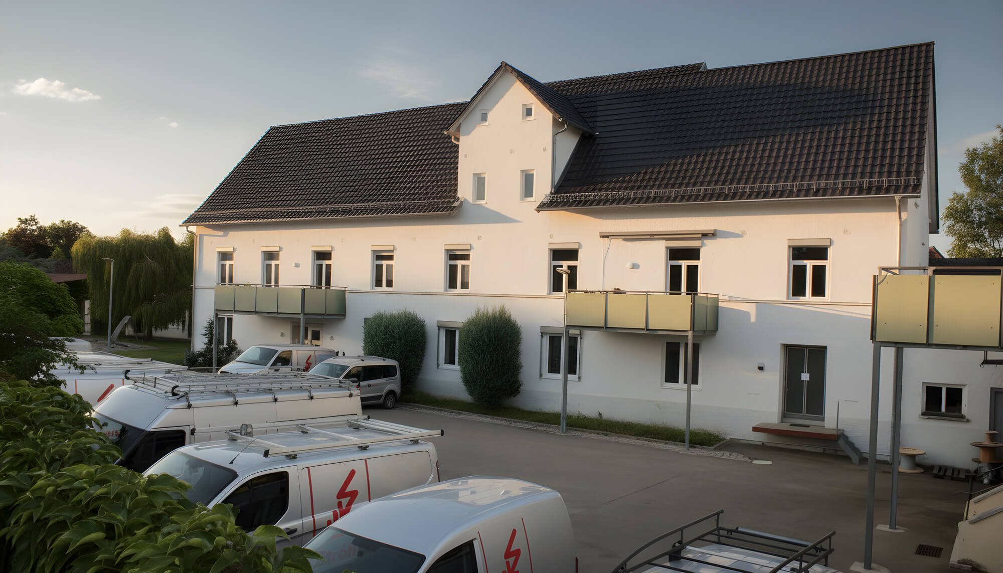 Aussenansicht des Firmengebäudes von Ströhle Elektrik in Sontheim an der Brenz.