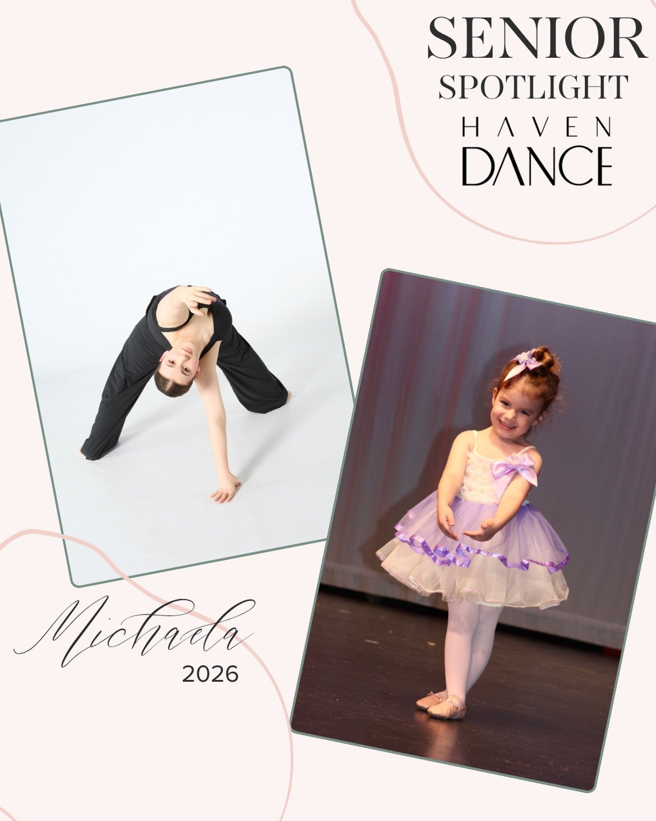 Senior Spotlight!✨

Join us in celebrating Michaela as she heads into her next chapter studying nursing! 🤍🩺

We are so proud of Michaela and all she has accomplished, her hard work and dedication! We&rsquo;ve loved having her as part of Haven Dance