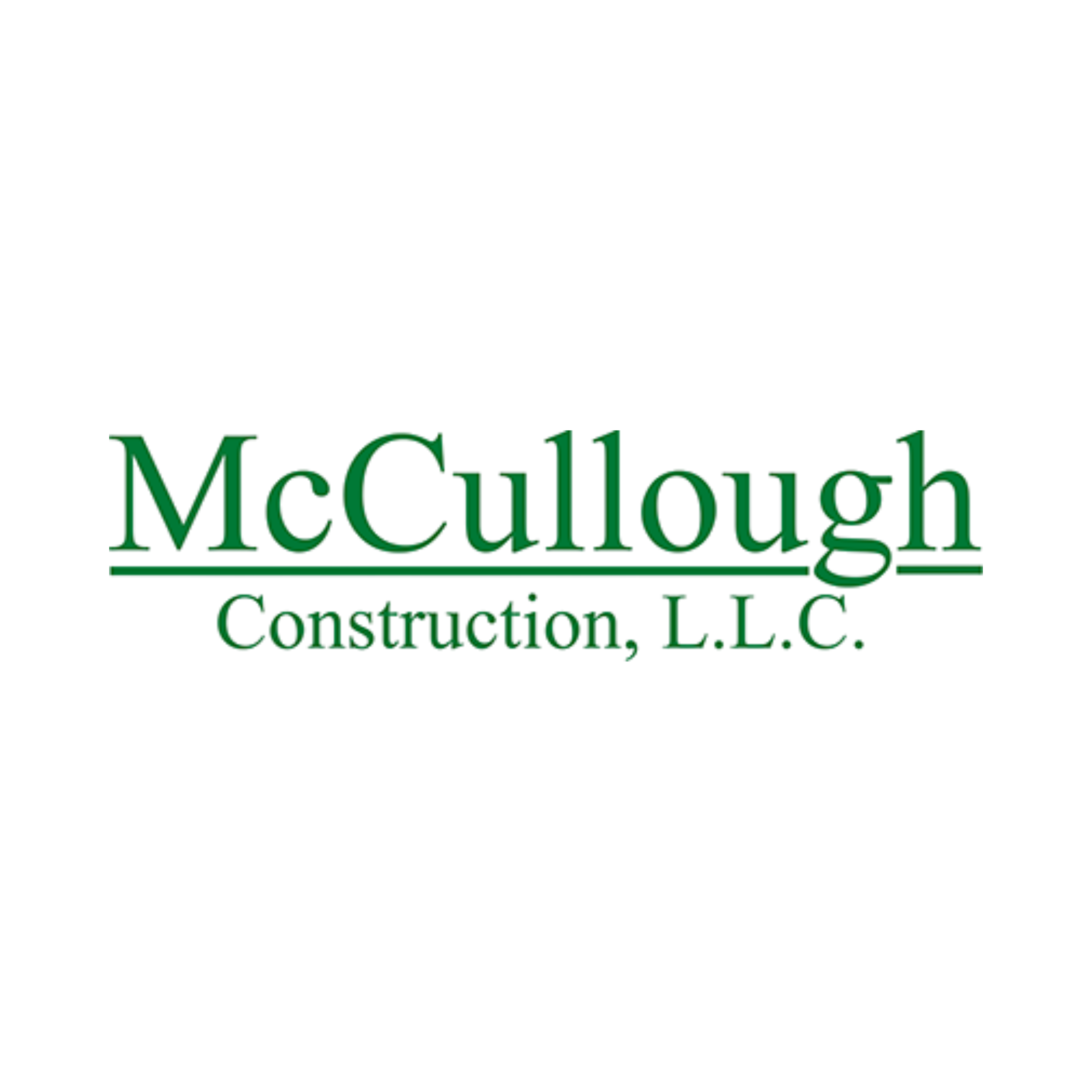 McCullough Construction, L.L.C. logo in green text on a white background.
