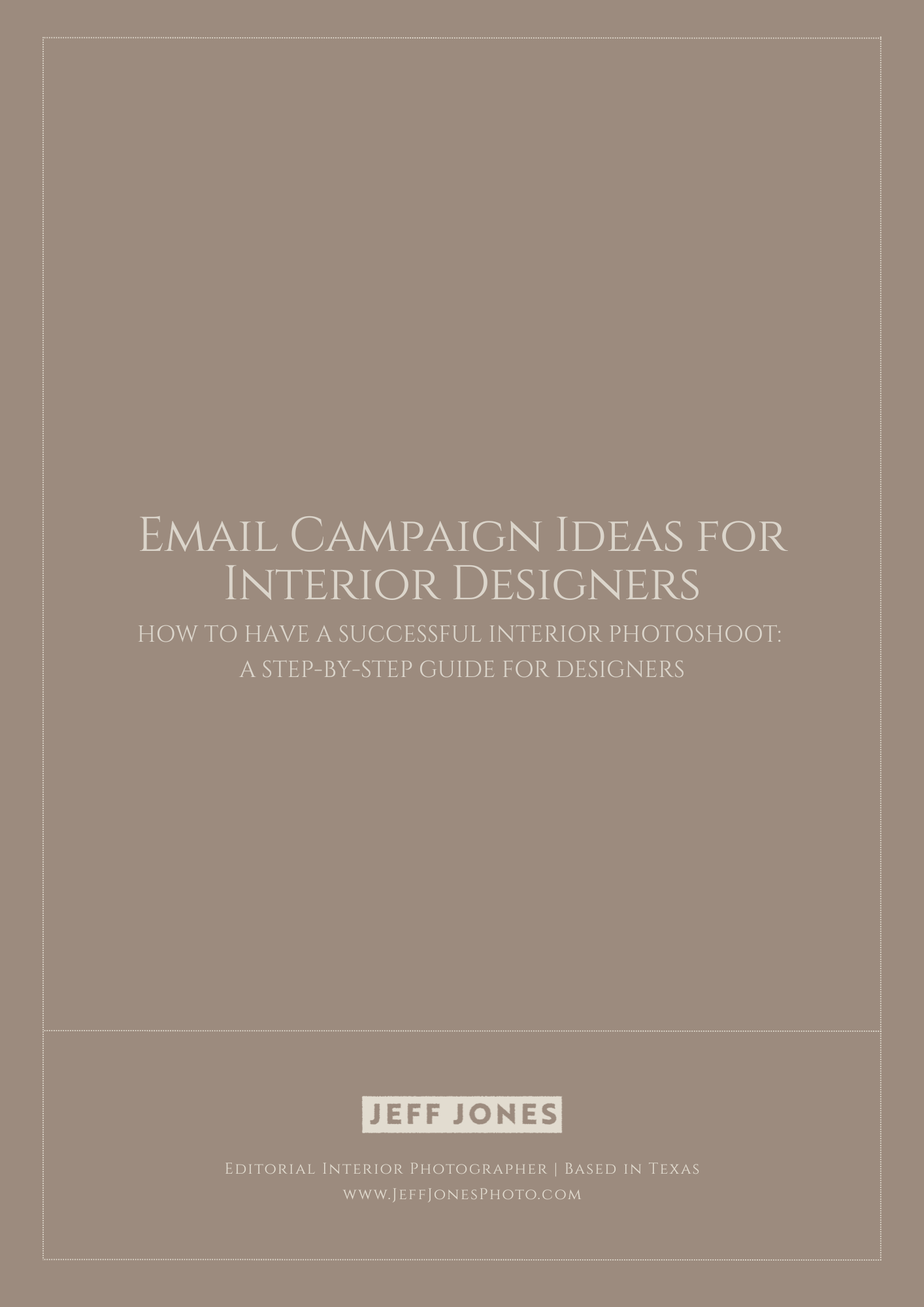 Cover page of EMAIL CAMPAIGN IDEAS FOR INTERIOR DESIGNERS pdf file