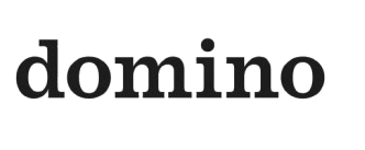 Domino brand logo in black and white