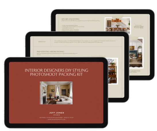 A cover for the DIY Packing Kit that's created by Jeff Jones, an interior photographer based in Texas.