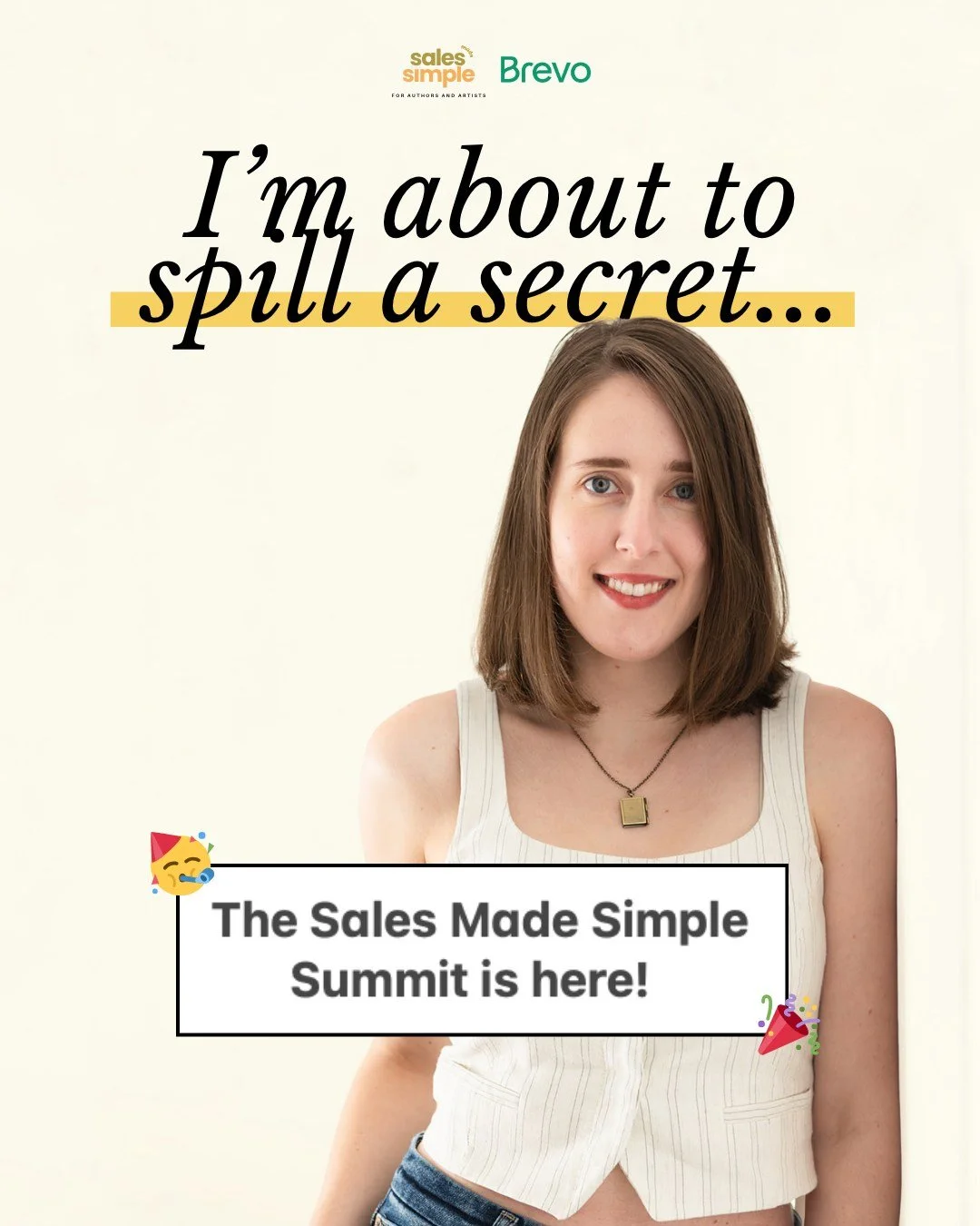 IT&rsquo;S FINALLY HERE&hellip; 🥳

The Sales Made Simple Summit is a free 3-day virtual event I&rsquo;m hosting for authors and artists who want to better understand how to turn their content into consistent sales.

(Comment SUMMIT for your free tic
