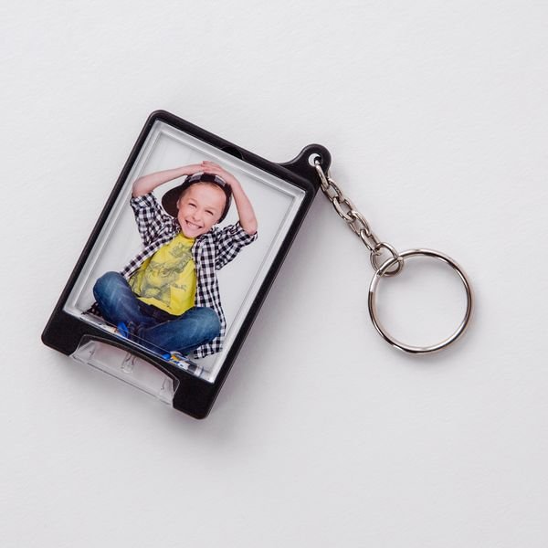 Square keychain with light