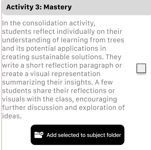 V2 - users tap on checkbox to select to add to folder. Extra tap required by user.