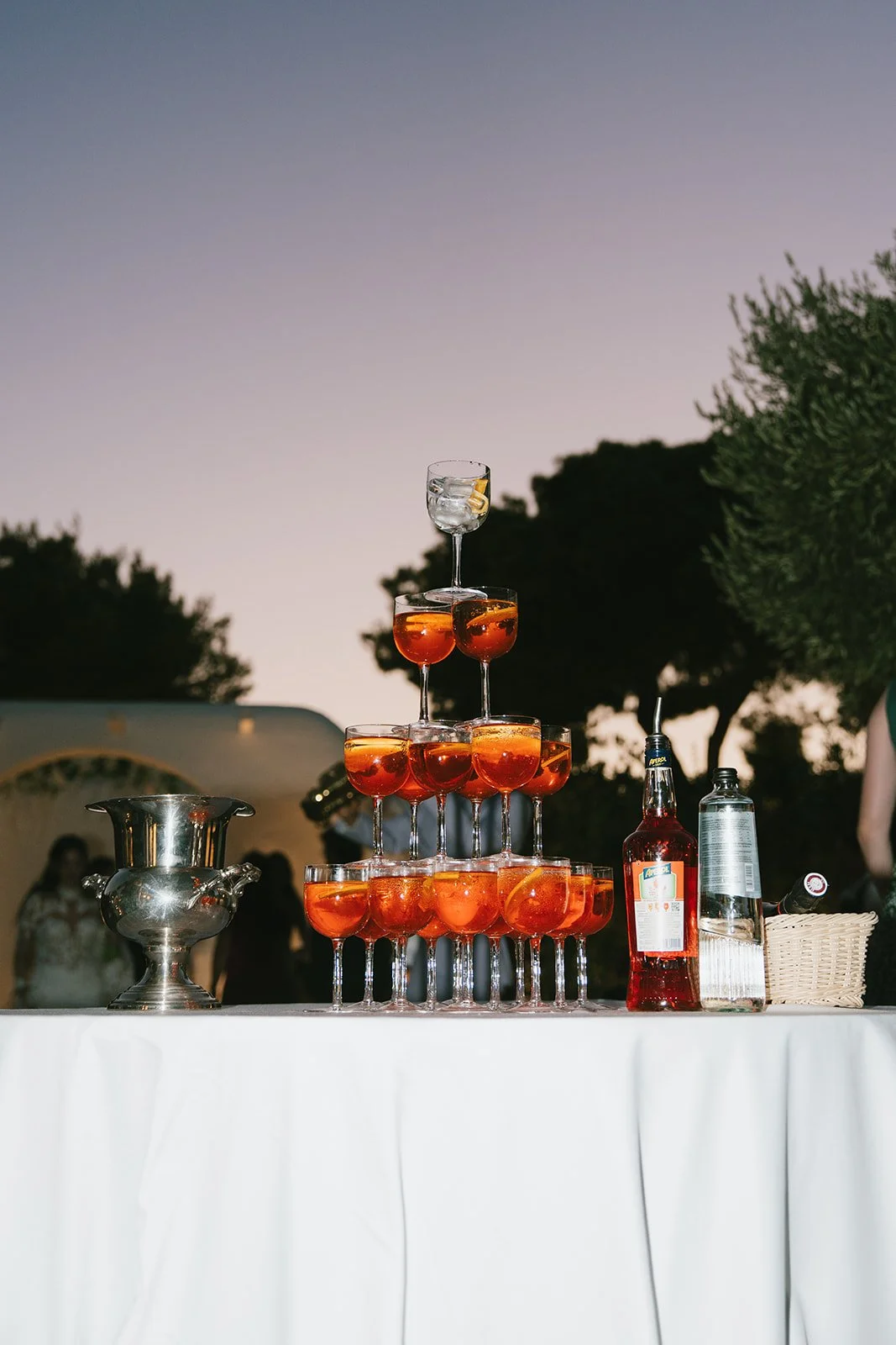 drinks at a wedding