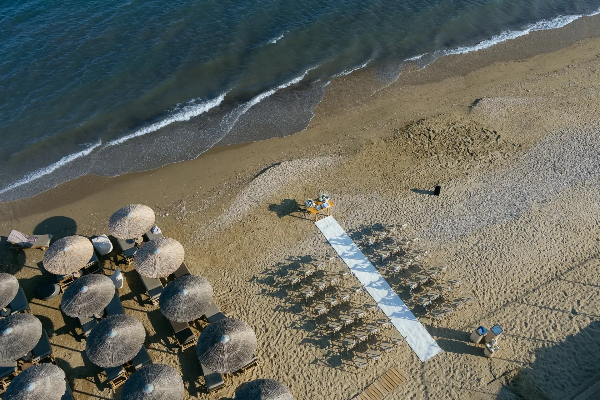 overview of the ceremony of a destination wedding in greece