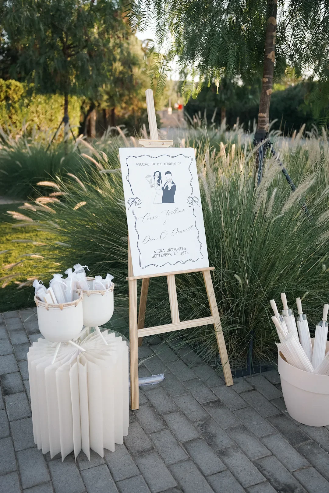 welcome sign at a wedding