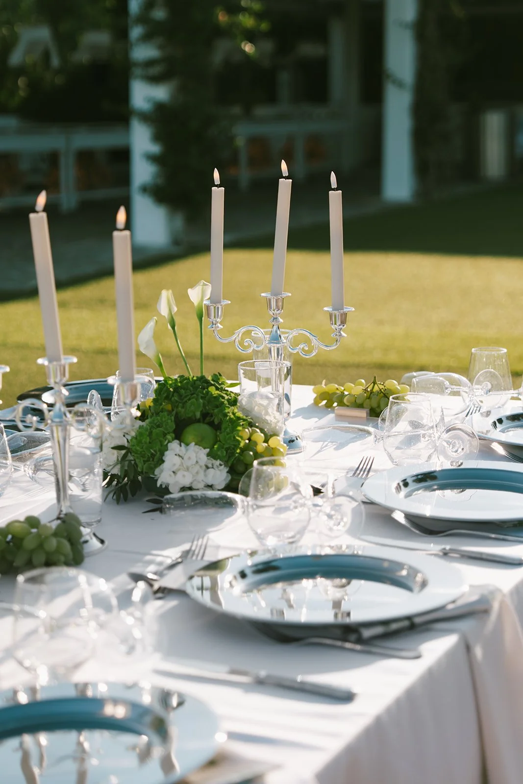 decorated table at a wedding