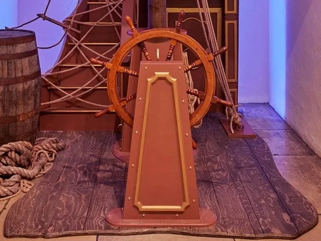 Neverland at Leeds Castle Jolly Roger Ship Wheel