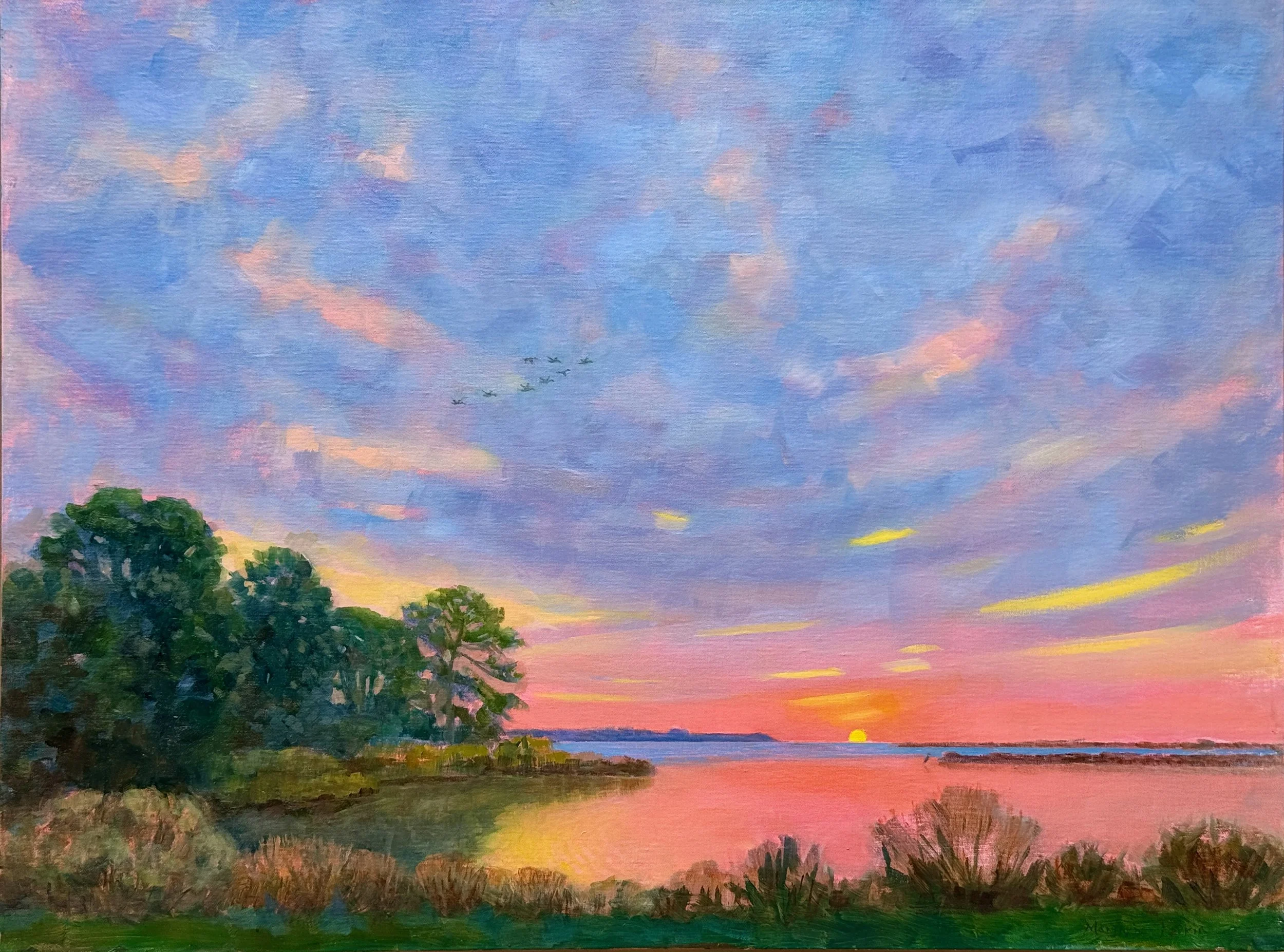 MarjoriePerrin.SnugHarborSunrise.Oil.20x26.jpeg