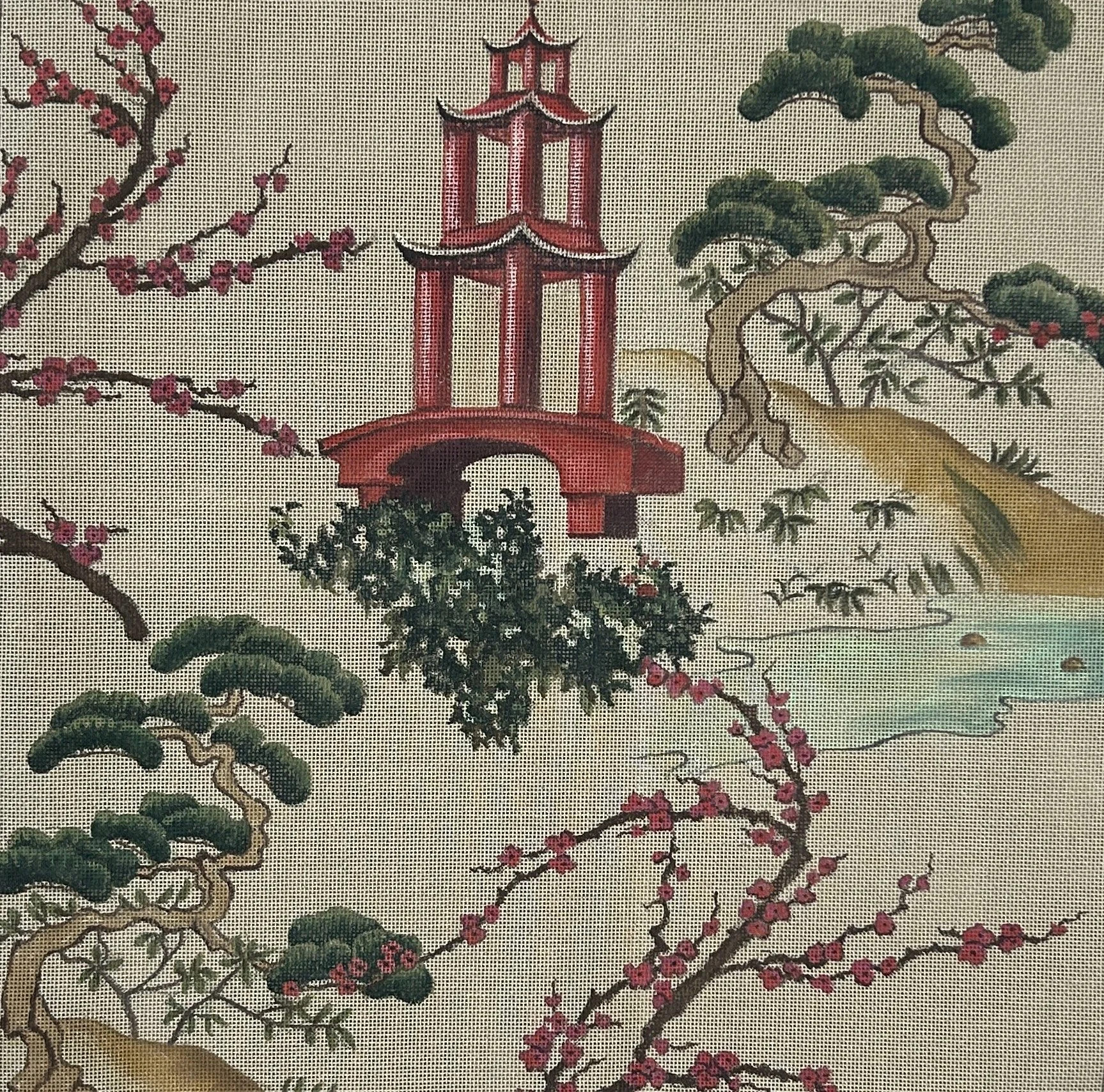 Red pagoda an the Clouds (40x40cm)